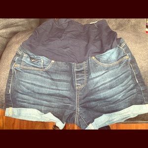 Maternity jean shorts